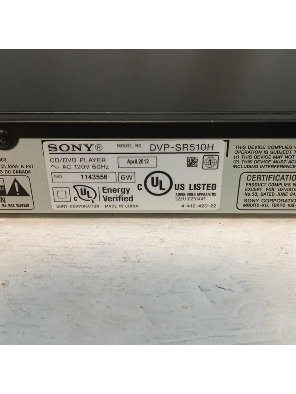 Sony DVP-SR510H DVD Player HDMI 1080p Upscaling Multi-Format with Remote Tested
